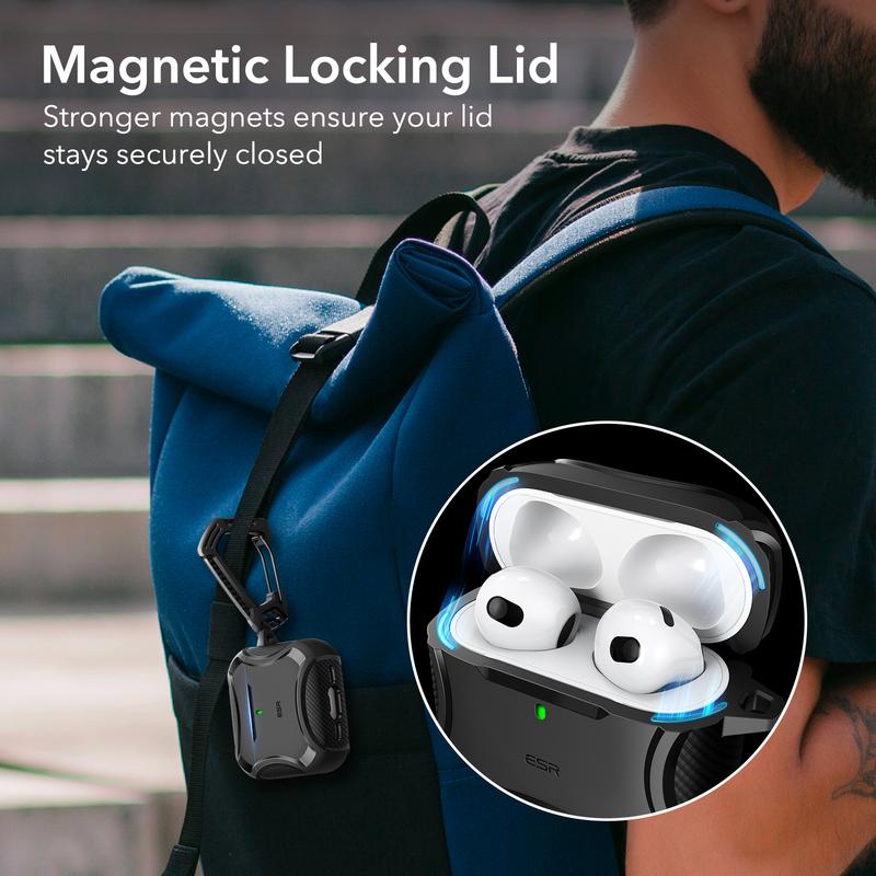 ESR for AirPods 4 Case (2024)，Compatible with Airpods Pro Case 2nd 1st Gen (2023 2022 2019) Case (HaloLock), Compatible with MagSafe, Powerful Drop Protection, Magnetic Lid