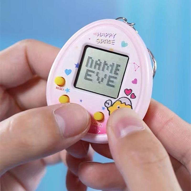 Digital Virtual Pet Keychain, Electronic Handheld Pet Game Console, Interactive Pocket-sized Tamagotchi-like Toy with Nostalgic 90s Design - Plastic Material Compact Device