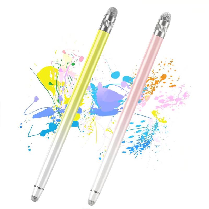 2 in 1 Fiber Stylus Pen, High Sensitivity Universal Stylus Pencil for iPad iPhone Apple, Stylus Pen for Android Phone Samsung Tablets Laptop Touch Screen