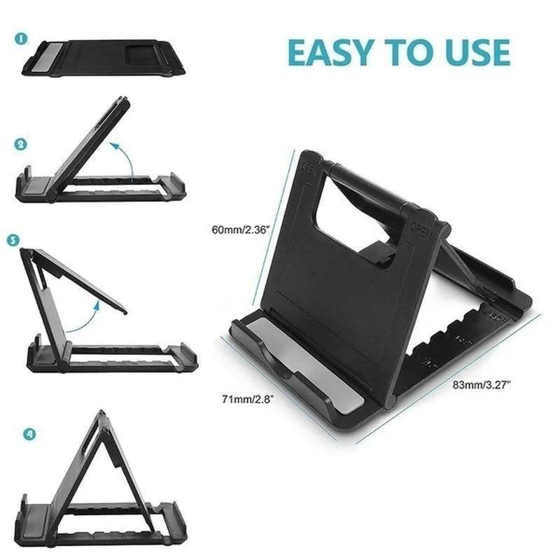 Foldable Tablet & Phone Holder, 1 Count Adjustable Desktop Tablet & Phone Stand, Lightweight Tablet & Phone Holder for Home Office