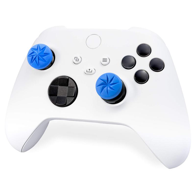 Thumbsticks for PS4 PS5 Xbox One and Xbox Series X Controller | Performance Thumbsticks | 1 High-Rise Convex, 1 Low-Rise Convex | Blue