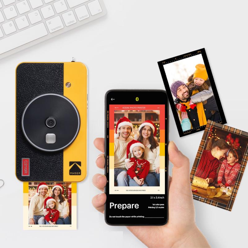 KODAK Mini Shot 2 Retro 4PASS 2-in-1 Instant Camera and Photo Printer (2.1x3.4 inches) + 68 Sheets Gift Bundle