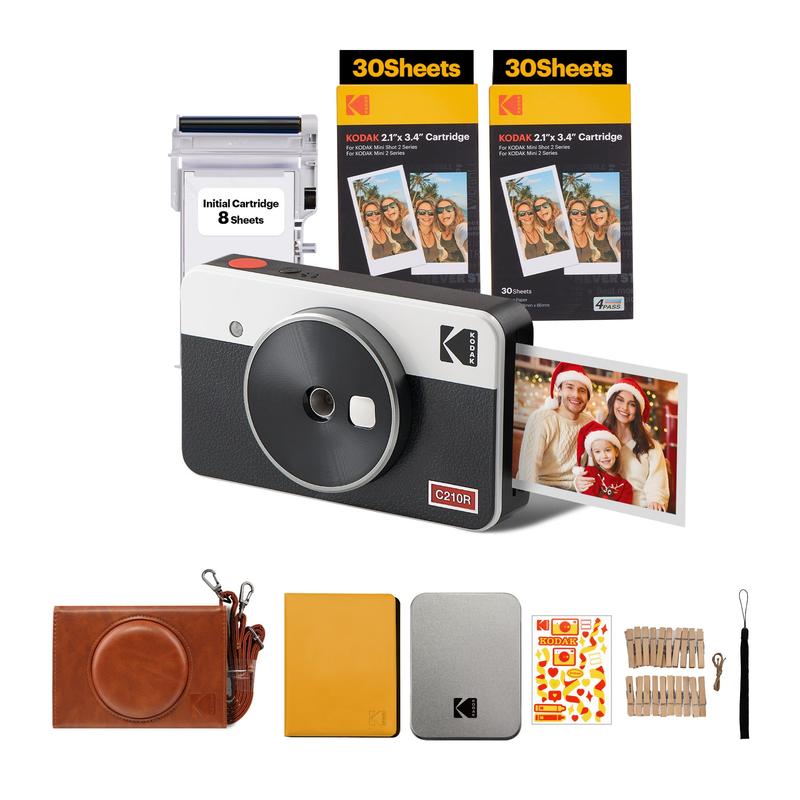 KODAK Mini Shot 2 Retro 4PASS 2-in-1 Instant Camera and Photo Printer (2.1x3.4 inches) + 68 Sheets Gift Bundle