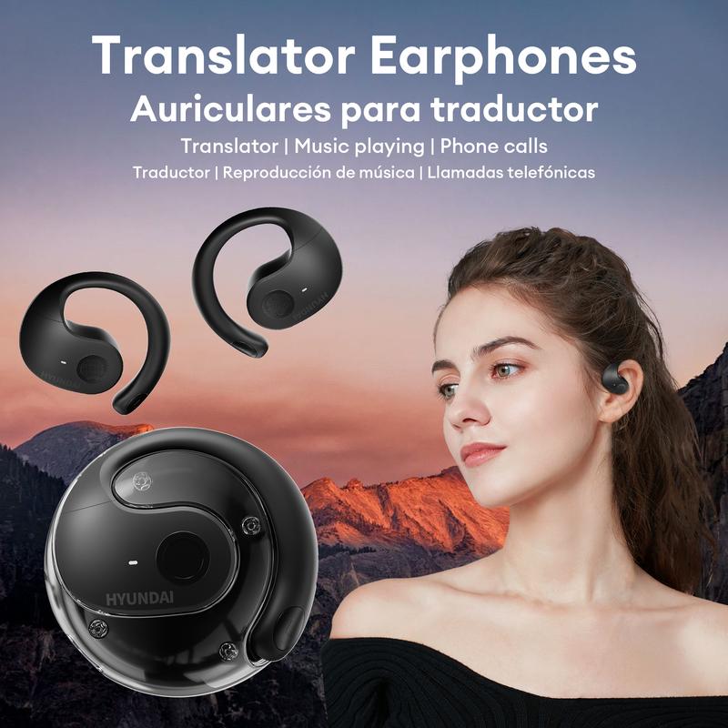 HYUNDAI T26 Pro AI Open Free Wireless Bluetooth Headphone For Listening To Music & Calling, Support 75 Languages Face-to-Face& Simultaneous ,Video Voice Real Time Translation & Meeting Summary Earphones