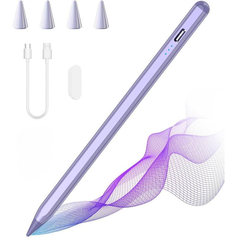 Stylus Pen for iPad, Apple Pencil for iPad 10th 9th Gen, Apple Pen iPad Pencil for iPad Air 5 4 3rd, iPad Pro 11 12.9 Inch, with Palm Rejection & Tilt Sensitivity, Magnetic Stylus iPad Pen, Purple