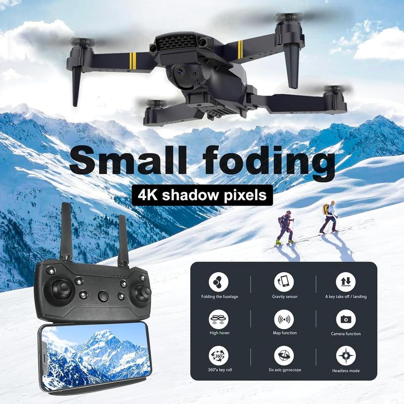 Drone with Camera for Adults Kids4K Foldable RC Quadcopter Drone with 1080P HD Camera WiFi FPV Live Video, Altitude Hold, One Key Take Off Landing, 3D Flip, APP Control, beginner, Black