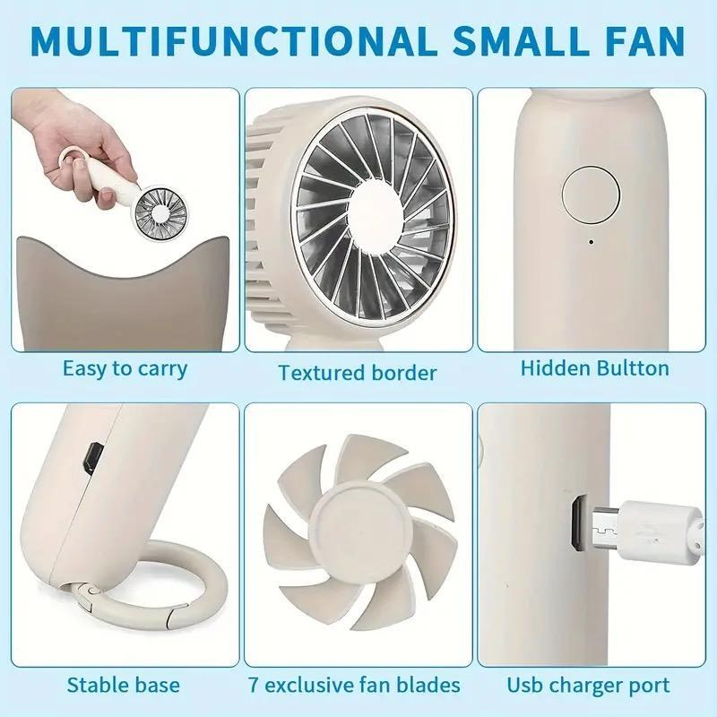 Portable Mini Handheld Fan for Music Festival, USB Rechargeable Mini Fan, Wide Application Summer Cooling Fan, Lightweight Small Fan for Outdoor Travel Camping Use