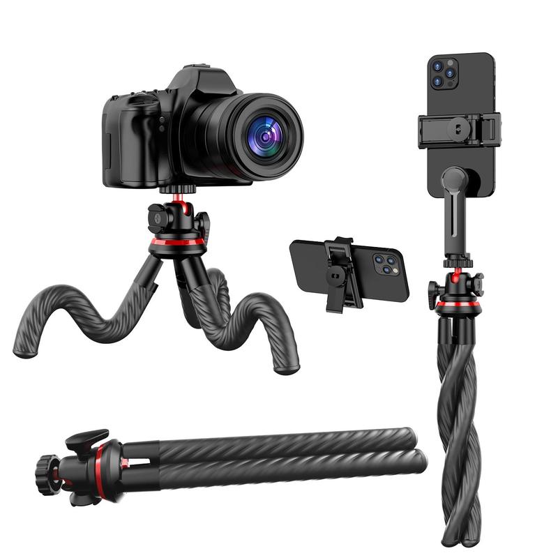 Multifunctional Phone & Camera Tripod, Portable Selfie Stick with Phone Holder, Phone Live Streaming Tripod for DSLR Camera