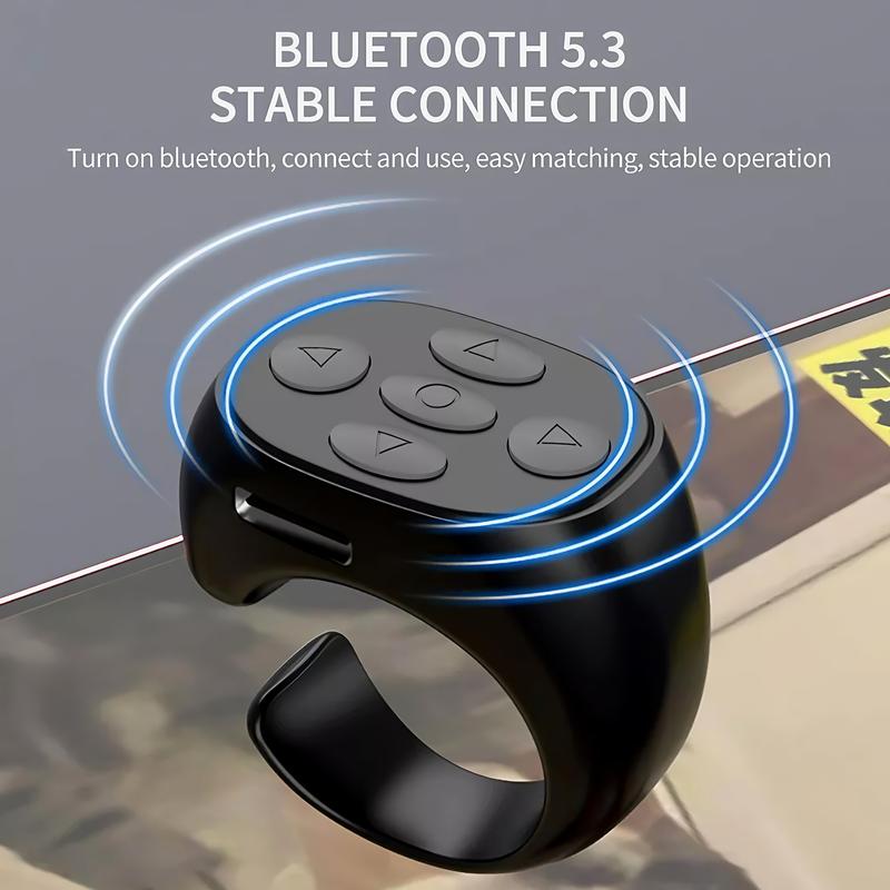 Bluetooth Remote Control Rechargeable Wireless Page Turner,Mini Scrolling Ring for Phone Android Smartphones Tablets