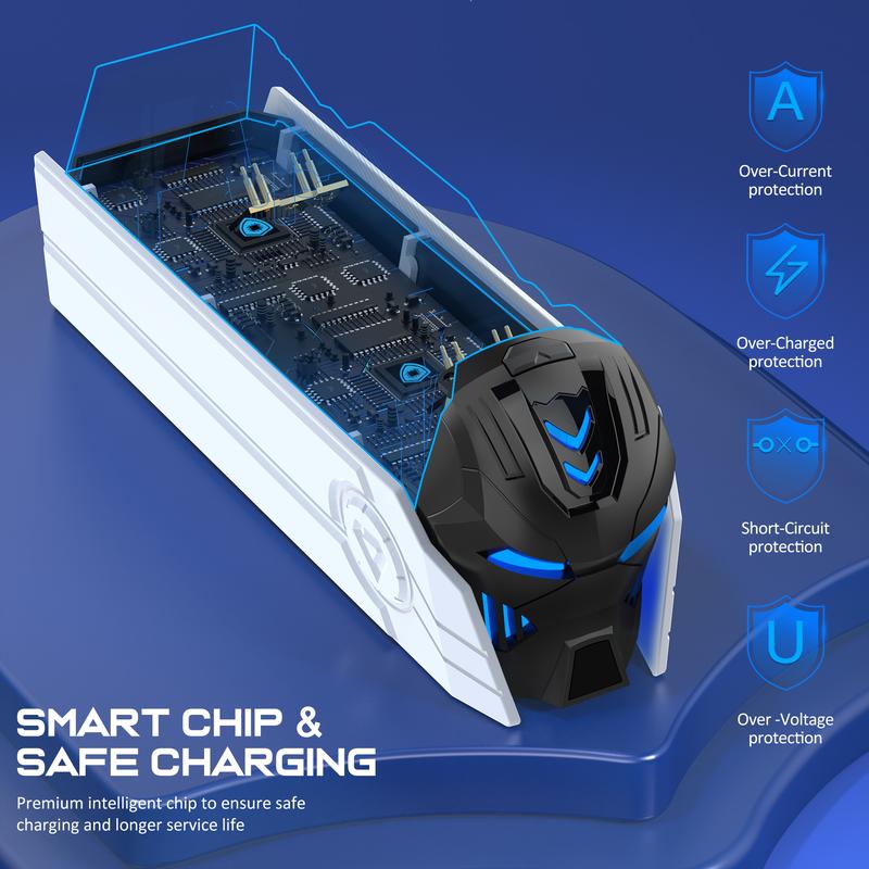 ESYWEN PS5 Controller Charger For PlayStation 5 Dual Fast Charging Station for PS5 RGB  Controller Charging Station