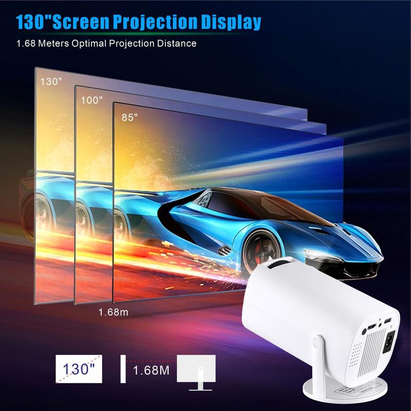 Portable 4K Mini Projector - Wireless 2.4 5G WiFi, BT 5.0, Android 11, Auto Keystone, 180° Rotation - Compact Home Theater For Movies, Gaming, And Entertainment,Livens Projector ﻿ mini portable