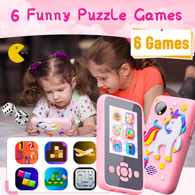 Kids Smart Phone for Girls Toy Camera Phone for Toddler Birthday Gifts for 3-8 Years Old Children with 32G SD Card