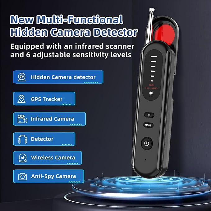 Hidden Camera Detectors, GPS Tracker Detector and RF Signal Scanner, For Office，Travel，Hotel，Car hidden camera GPS detector hidden  gps Portable Hidden Multi-Sensitivity Hidden Travel Bug     Equipment Electronic Device