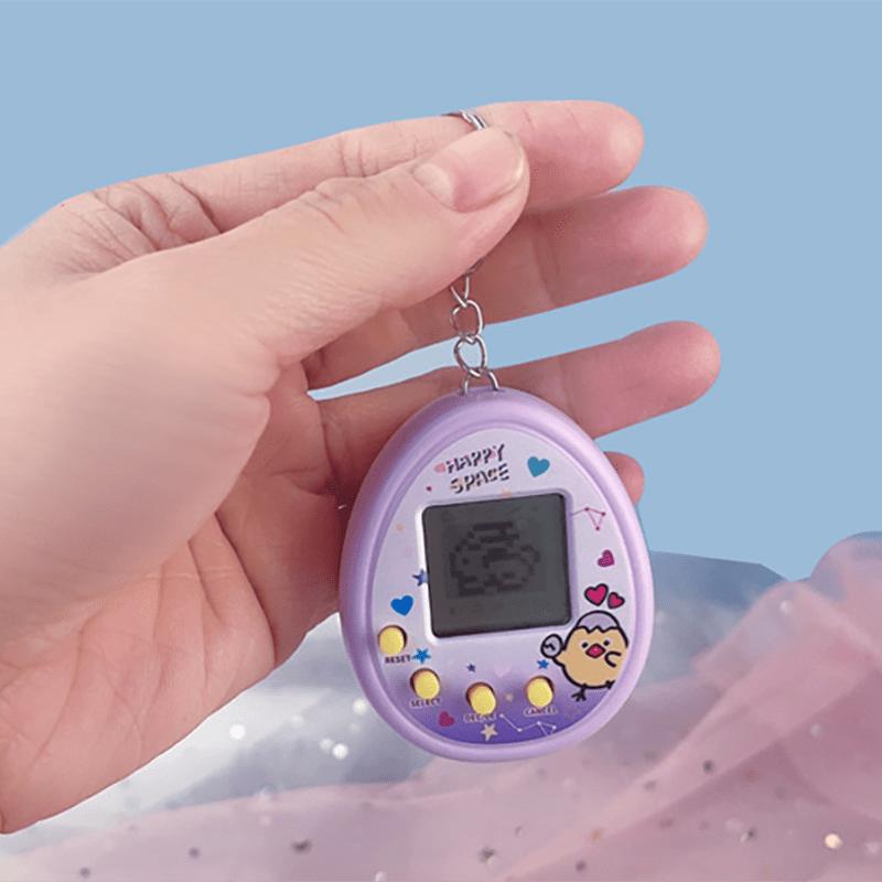 Digital Virtual Pet Keychain, Electronic Handheld Pet Game Console, Interactive Pocket-sized Tamagotchi-like Toy with Nostalgic 90s Design - Plastic Material Compact Device