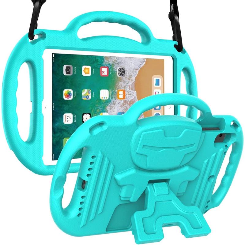 iPad 6th Generation Case, 9.7 iPad Case 2018, iPad 9.7-Inch Case - Light Weight Shock Proof Handle Stand  Strap  Case for 9.7 inch iPad 6th Gen  5th Gen Air 2  Air - Turquoise