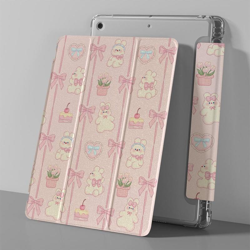 Cute Cartoon Pattern Tablet Case with Pen Slot, Shockproof Tablet Protective Cover, Tablet Accessories Compatible with iPad