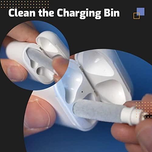 Airpod Cleaning Kit Bluetooth Earphone Cleaning Pen, Headset Accessories Ideal for Removing Dust from Headphones, Cameras, Mobile Phones and Ipads (White)