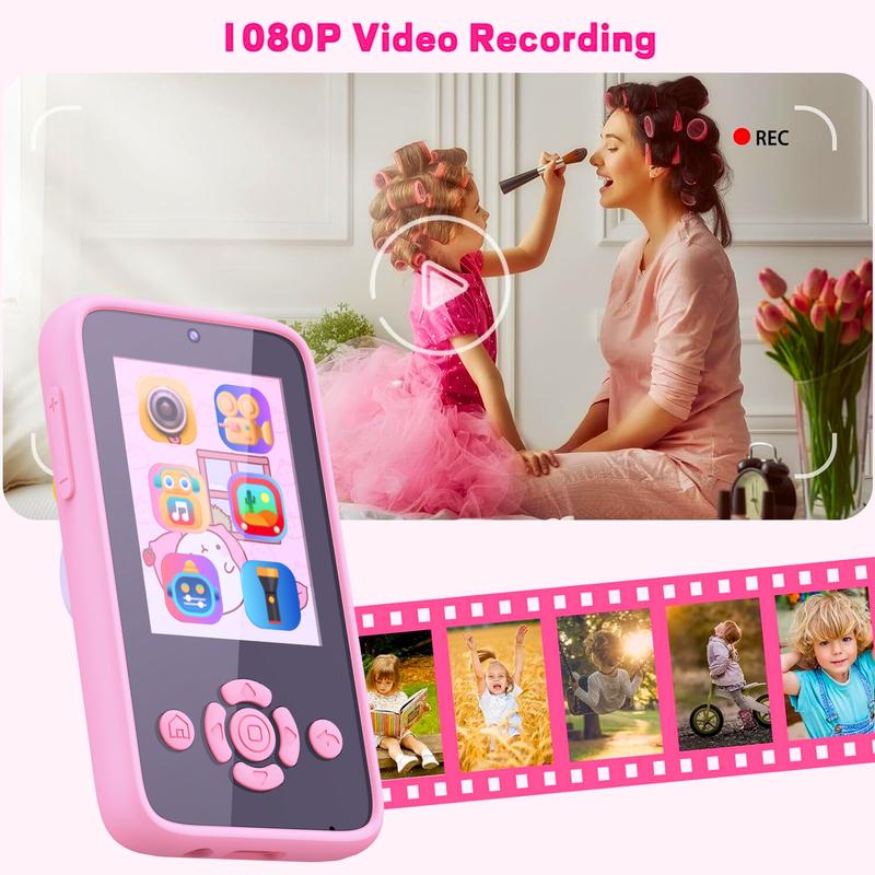 Kids Smart Phone for Girls Toy Camera Phone for Toddler Birthday Gifts for 3-8 Years Old Children with 32G SD Card