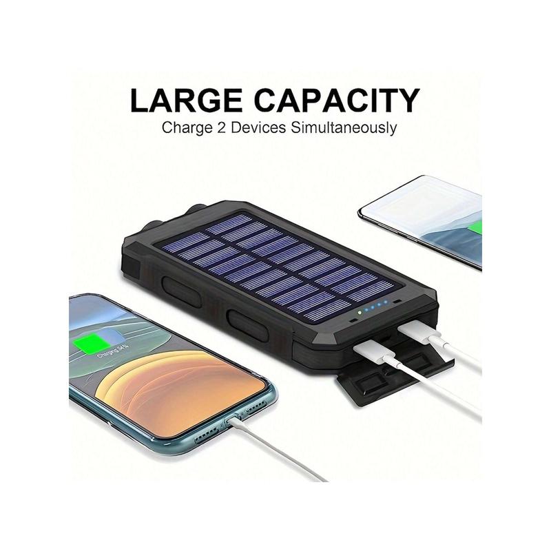 20000mAh Solar Power Bank - Rapid-Charge USB C Output, Waterproof, Dual LED Flashlights - Ultra-Portable Solar Charger For IOS, Android, Outdoor Camping Adventures