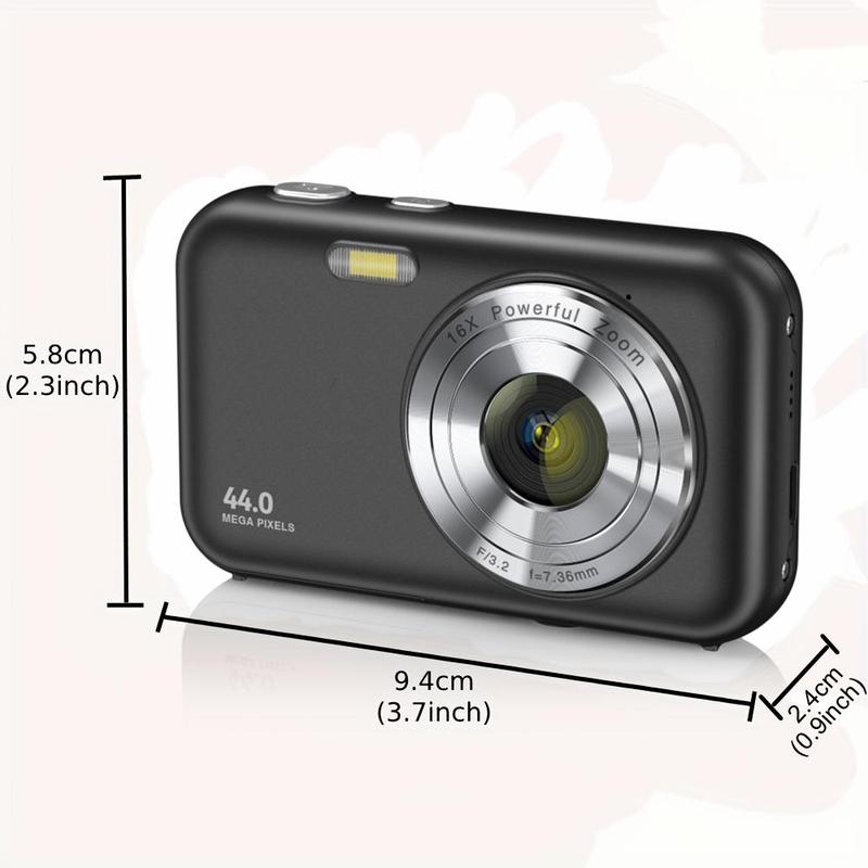 44MP Digital Camera Kit, FHD 1080P Camera with 32GB Card, 16X Digital Zoom Camera, Compact Small Point Shoot Camera for Student Teen Beginner, Point Shoot Cameras, Mini Camera for Vlogging, Stocking Fillers Gift