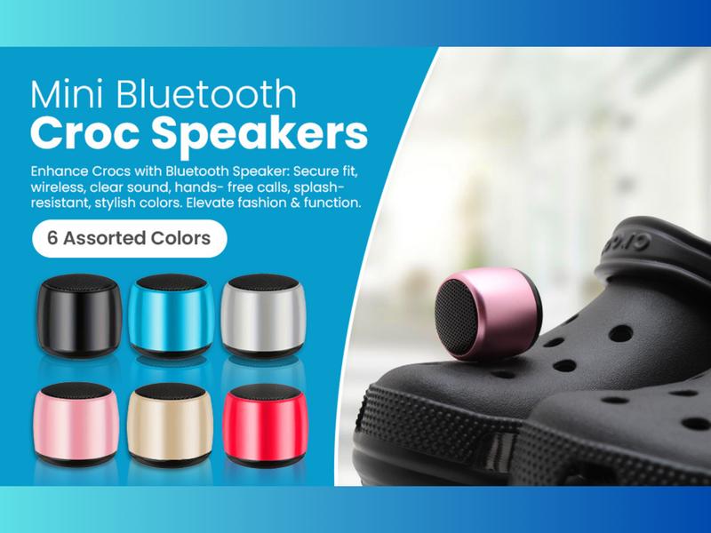 Croc Speaker, bluetooth Speaker Charm, Croc Charm, Croc Jibbitz. Great Sound Quality, Funny Gift, Bluetooth Wireless. 6 Vibrant Colors in Stock.