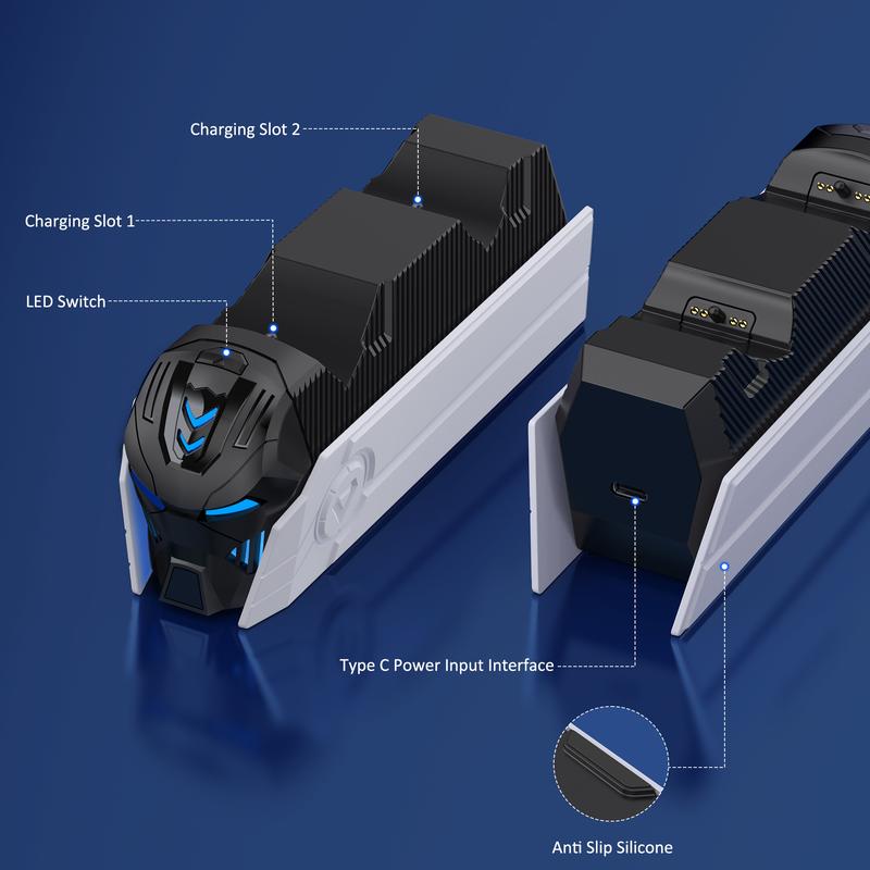 ESYWEN PS5 Controller Charger For PlayStation 5 Dual Fast Charging Station for PS5 RGB  Controller Charging Station