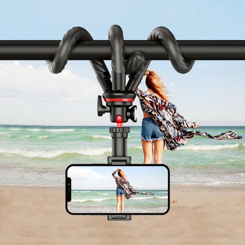 Multifunctional Phone & Camera Tripod, Portable Selfie Stick with Phone Holder, Phone Live Streaming Tripod for DSLR Camera