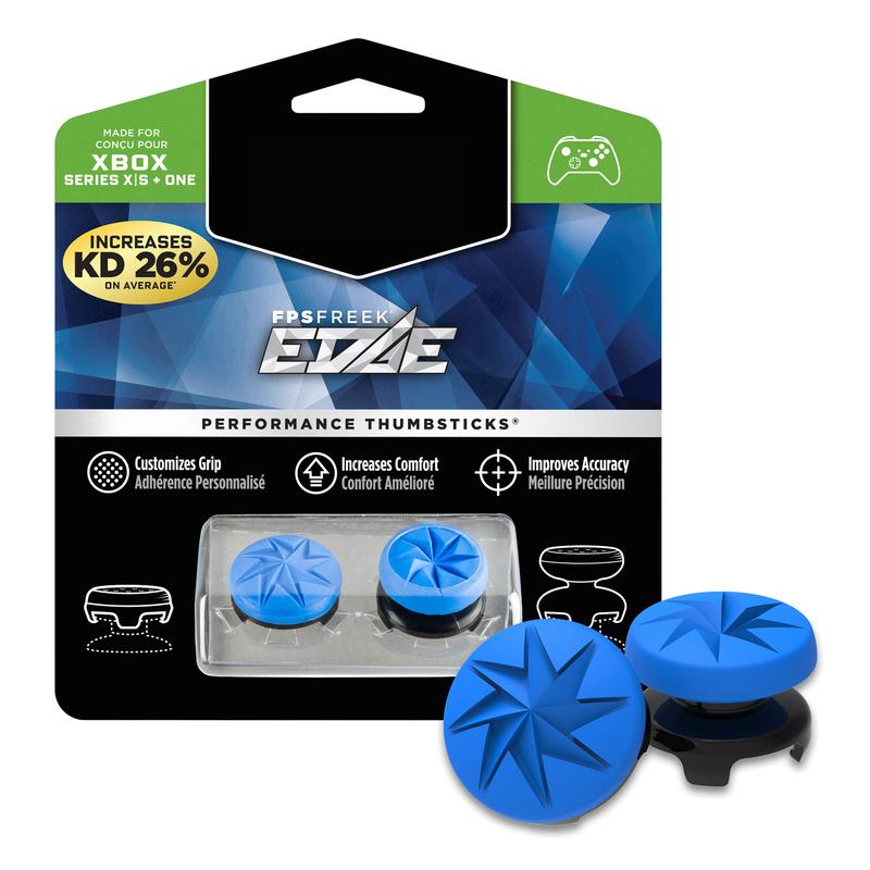 Thumbsticks for PS4 PS5 Xbox One and Xbox Series X Controller | Performance Thumbsticks | 1 High-Rise Convex, 1 Low-Rise Convex | Blue