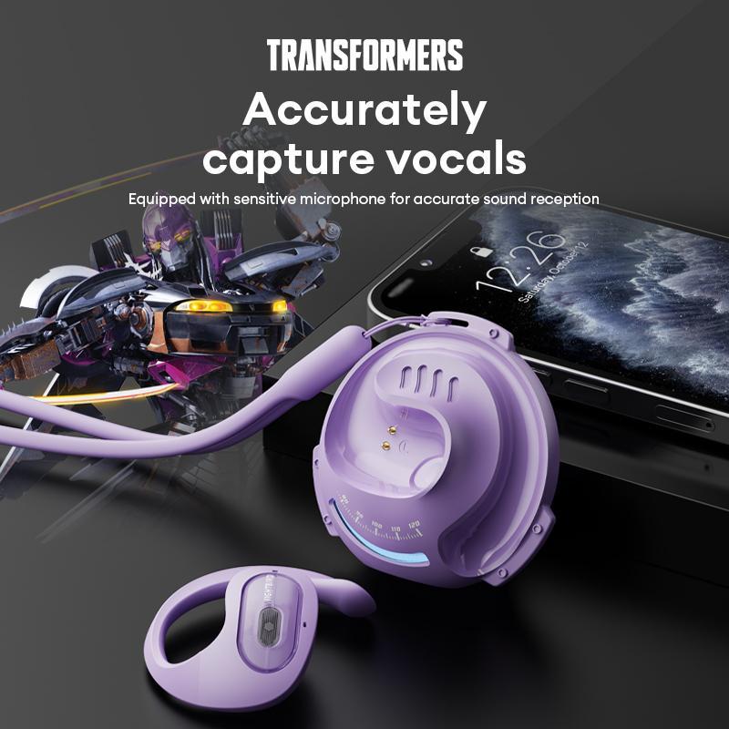 Transformers In-ear Design Wireless Audio Earphone, Low Latency Headphones with Hanging Ears, Gaming Earbuds for Men & Women, 360 Degree Surround Sound Bluetooth-compatible Headset for Outdoor Experience