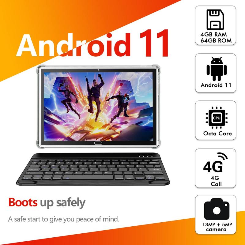 Tablet 2024 Newest, 2 in 1 Tablets 10 inch, Android 13 Tablet 4G Cellular Tablets with Dual Sim Slot 64GB+512GB Expand Storage Octa-Core 13MP Camera, WIFI Tablet with Keyboard Mouse Stylus Tablet 10 inch Android tablet