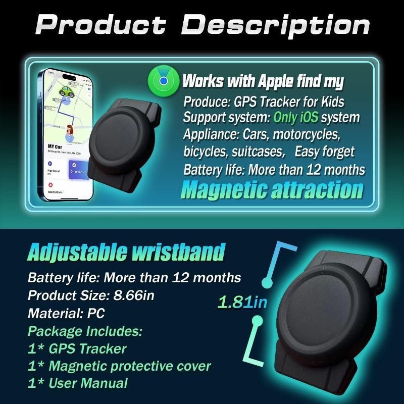 GPS Tracker for Vehicles - Mini Real-Time Magnetic Tracking Device with Weatherproof Case, No Monthly Fee, Compatible with Apple Find My (iOS Only) - Best Hidden Car Tracker for Full Global Coverage