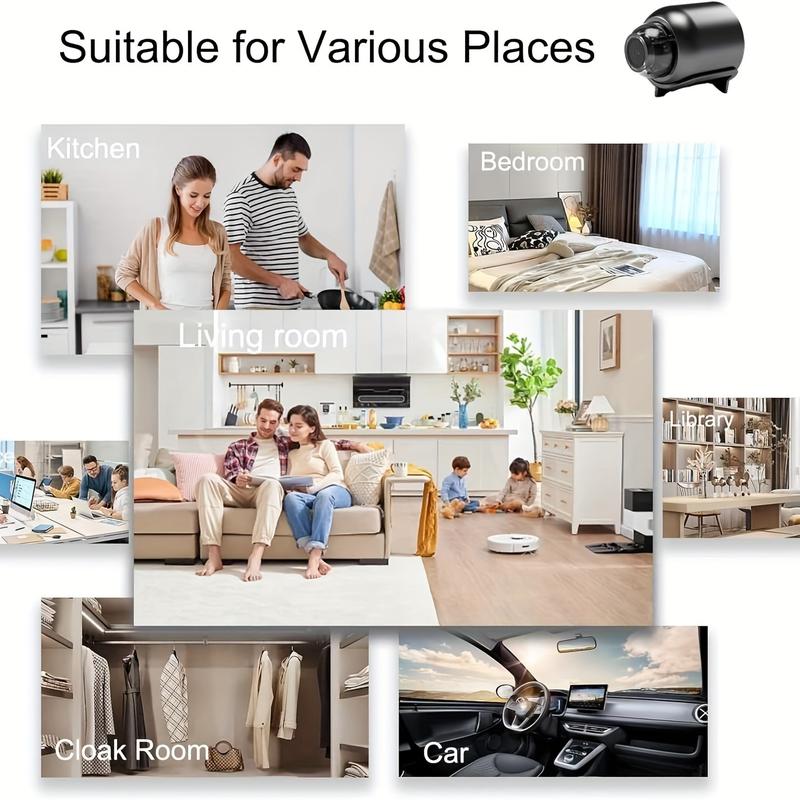 security cameras for home 2.4G WiFi Mini Camera, Remote Monitor Room Nanny Cam with Motion Detection, Night Vision, and APP Control