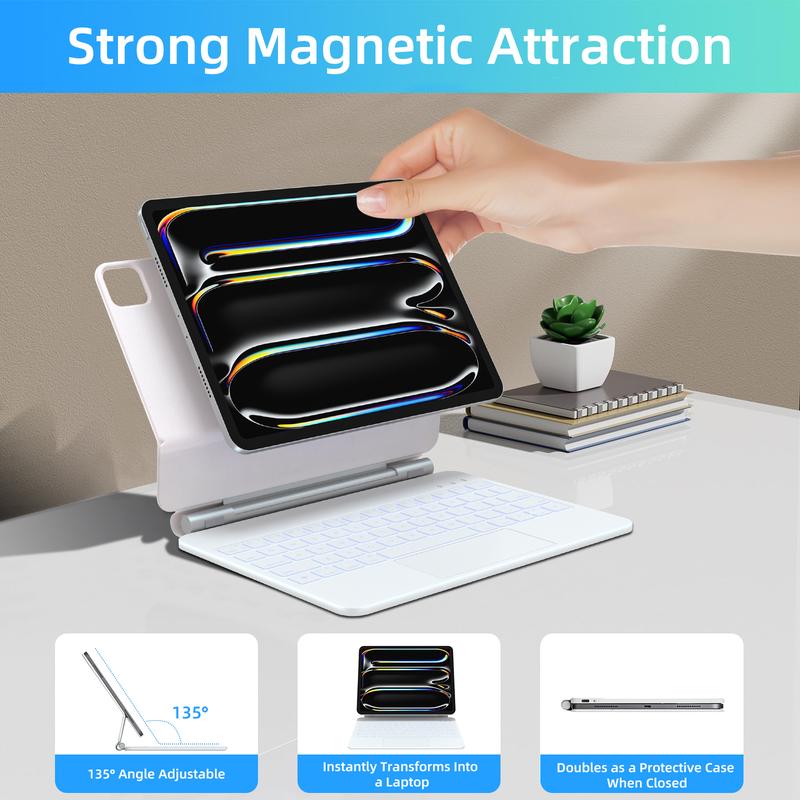 Black friday gift ( free mouse) DVWDVW 2024 newest magnetic keyboard case for iPad Pro 2024 (M4) 13