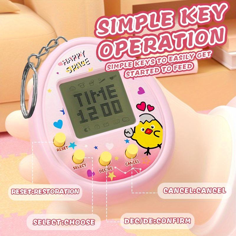 Digital Virtual Pet Keychain, Electronic Handheld Pet Game Console, Interactive Pocket-sized Tamagotchi-like Toy with Nostalgic 90s Design - Plastic Material Compact Device