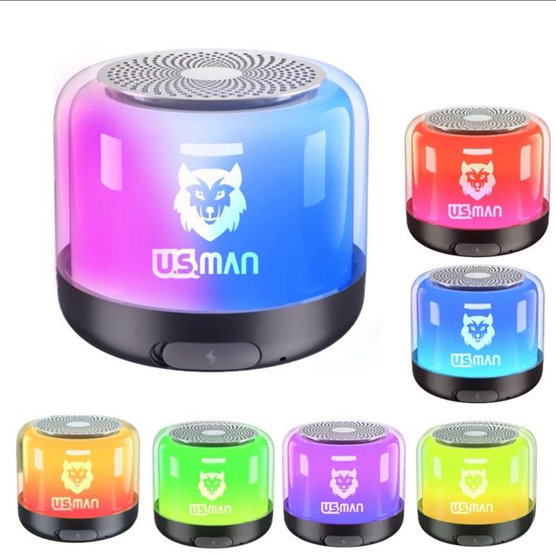 Mini colorful led light, Portable Bluetooth speaker, Built in battery ,Waterproof ipx6, compact size