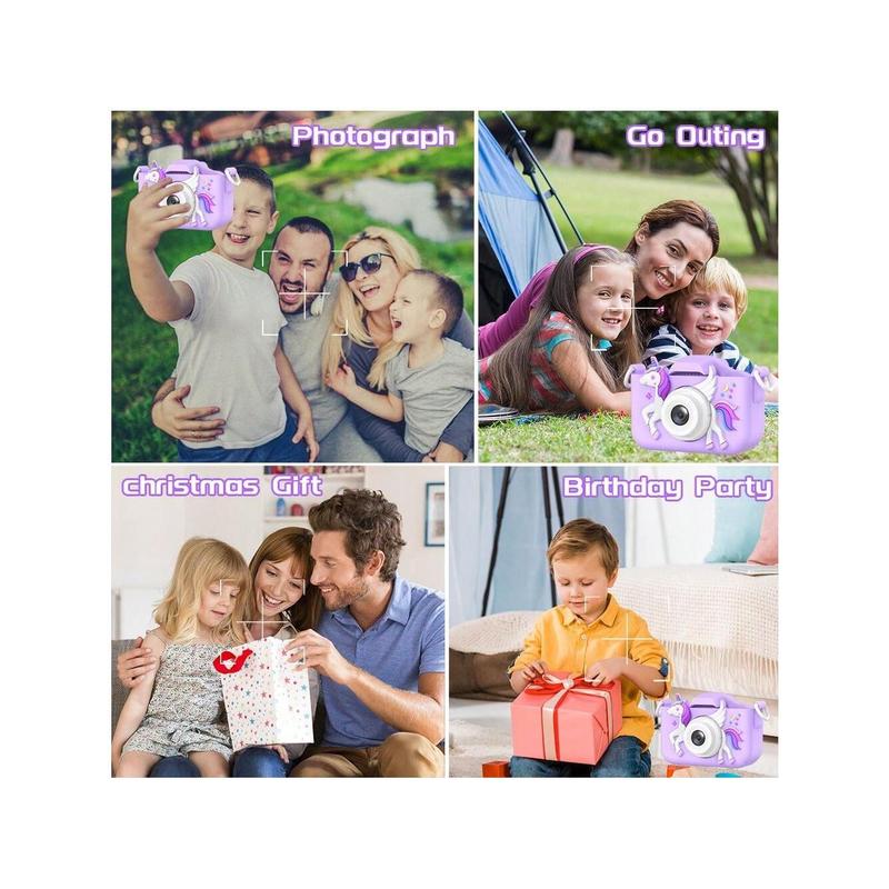 Children's Camera Toys For 3-12 Years Old Kids Boys Girls,HD Digital Video Camera With Protective Silicone Cover,Christmas Birthday Gifts With 32GB SD Card