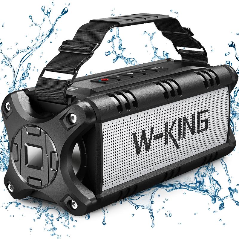 W-KING 50W RMS 70W Peak Bluetooth Speaker, Portable Speakers Bluetooth Wireless Loud, Outdoor Large Christmas Waterproof Bluetooth Speaker with Subwoofer DSP 40H EQ Stereo Pairing Power Bank TF AUX Hands-Free