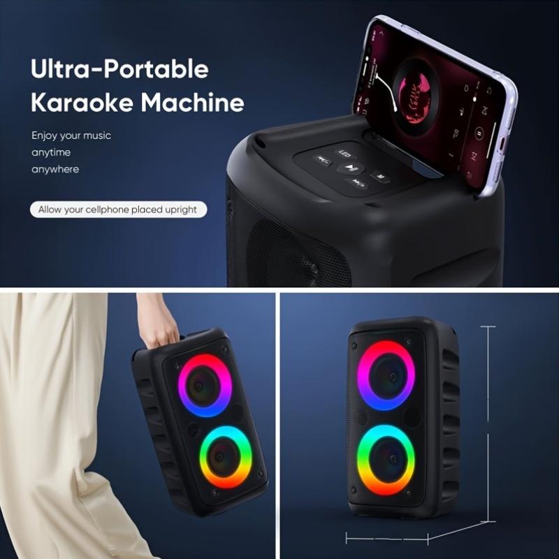 Color Light with Large Loudspeaker Box, Microphone, Stereo Speaker, Outdoor Wireless Stereo, Party Disco Light, TWS,TF, Aux, Mic Portable Wireless Speaker-Perfect Audio Companion!