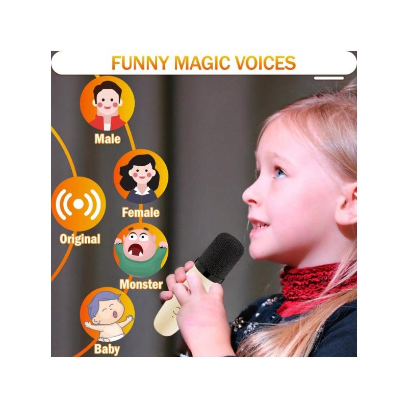 Karaoke Machine for Kids Adults,Mini Portable Blue-Tooth Karaoke Speaker,Mobile Phone External Speaker,With 2 Wireless Microphones and Dynamic Lights,Birthday Gift,Home KTV,Outdoor,Travel for Apple IPhone, IPad, Laptops,Gifts for Girls and Boys