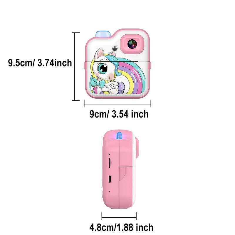 Instant Print Camera for Kids, 1080P Instant Camera with 2 Rolls Print Paper, Selfie Digital Video Camera, Birthday Gifts for Girls Boy