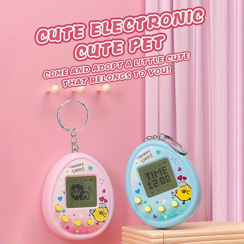 Digital Virtual Pet Keychain, Electronic Handheld Pet Game Console, Interactive Pocket-sized Tamagotchi-like Toy with Nostalgic 90s Design - Plastic Material Compact Device