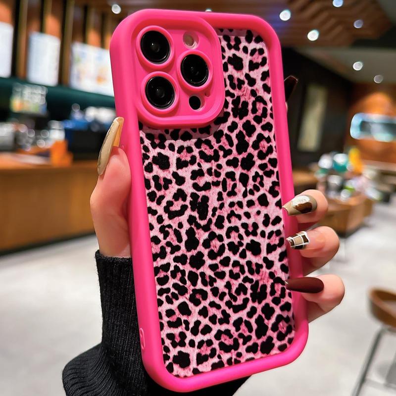 Fashion Leopard-pattern Phone Case, Anti-drop Cellphone Protective Case, All-inclusive Shockproof Mobile Phone Cover for iPhone 11 12 13 14 15 Pro Max iPhone 16 Series