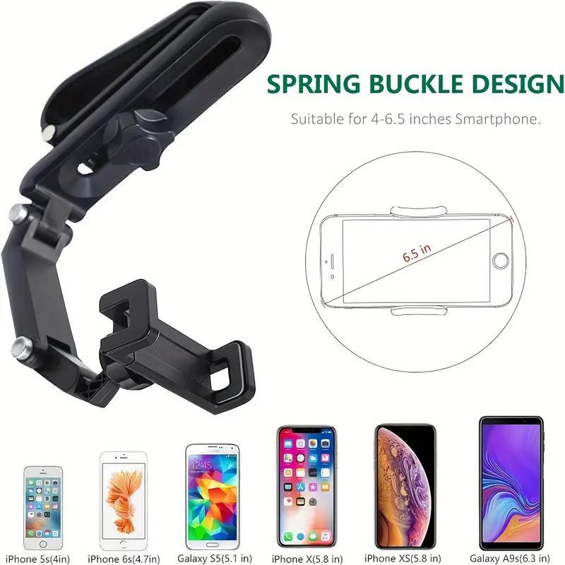 Adjustable Foldable Car Phone Holder, Phone Holder Mount for Sun Visor, 360 Degree Sun Visor Phone Stand for Car