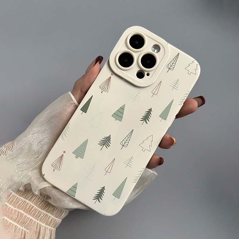 Christmas Tree Pattern Phone Case, Anti-drop Decorative Phone Protector Cover, Phone Accessories Compatible with iPhone 11 12 13 14 15 16 Pro Max