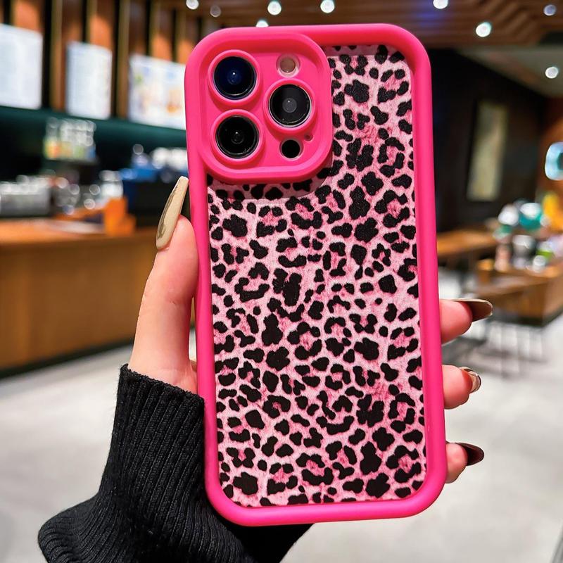 Fashion Leopard-pattern Phone Case, Anti-drop Cellphone Protective Case, All-inclusive Shockproof Mobile Phone Cover for iPhone 11 12 13 14 15 Pro Max iPhone 16 Series