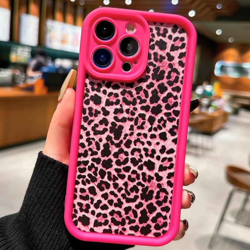 Fashion Leopard-pattern Phone Case, Anti-drop Cellphone Protective Case, All-inclusive Shockproof Mobile Phone Cover for iPhone 11 12 13 14 15 Pro Max iPhone 16 Series