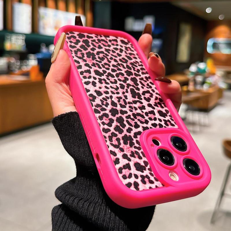 Fashion Leopard-pattern Phone Case, Anti-drop Cellphone Protective Case, All-inclusive Shockproof Mobile Phone Cover for iPhone 11 12 13 14 15 Pro Max iPhone 16 Series