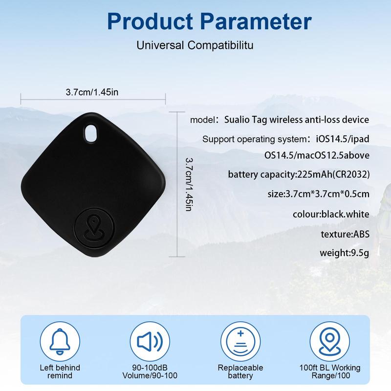 Smart GPS Tracker, Mini Locator for iOS Find My APP, Anti-loss Reminder Device, GPS Smart Device for Car Keys & Pet & Bag