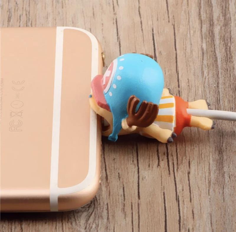 One Piece Anime Kawaii Cable Bite Protector for iPhone USB Cable Organizer Winder Luffy Zoro Toys