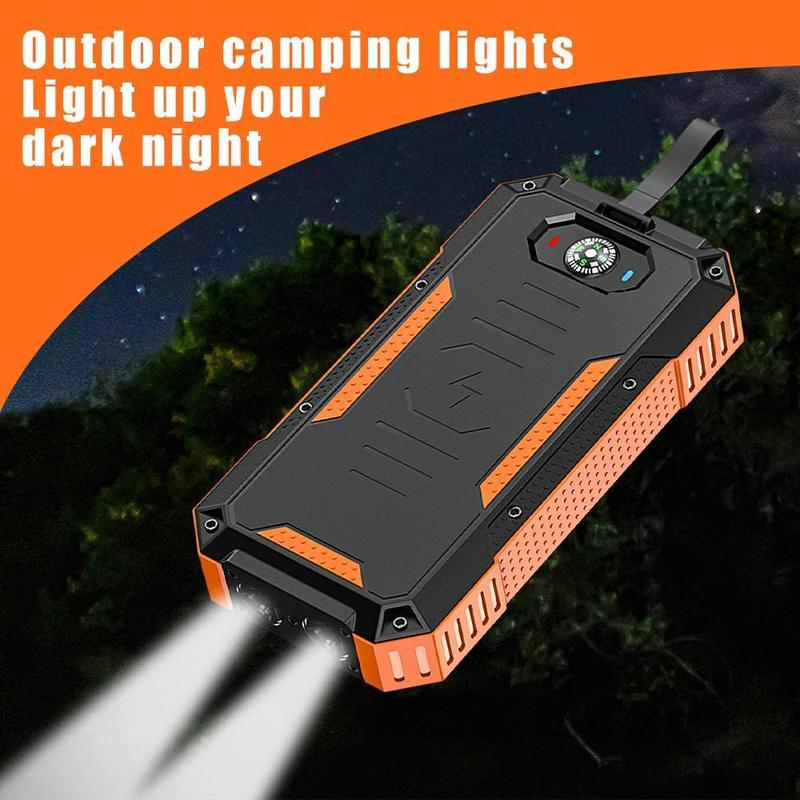 Solar Charger, 30000mAh with USB C Input Output, Portable Wireless Charger for Cell Phones, QC3.0 Quick Charger with LED Flashlight, Waterproof Charger,. Charge six devices at the same time